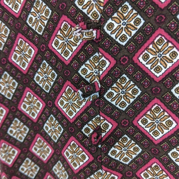 Lucca Urban brown zip front diamond printed long sleeve romper extra small - Picture 8 of 12